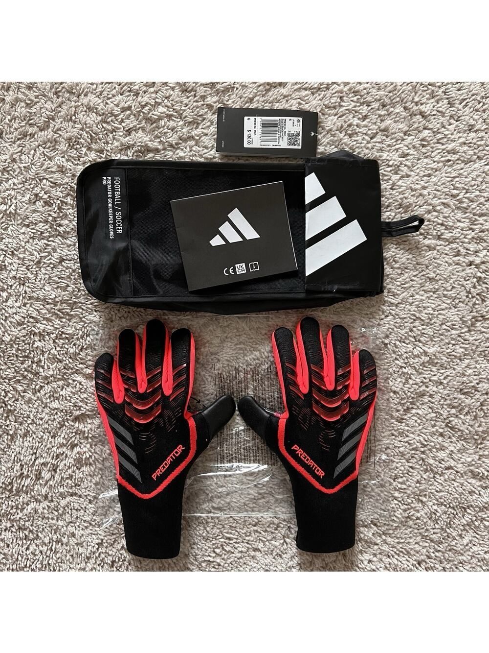 Adidas Predator PRO URG 2.0 Goalkeeper Goalie Gloves Red JF8900 Mens Size 6 NWT